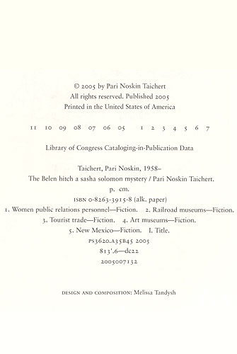 The Belen Hitch Copyright Page