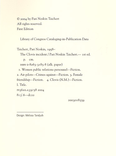 copyright page - image links back to clovis's main page